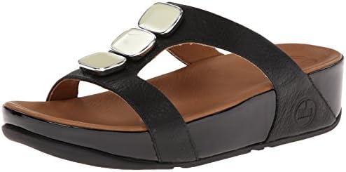 FitFlop Women's Pietra 11 Slide Dress Sandal, Black, 10 M US
