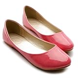 Ollio Womens Ballet Flats Loafers Basic Light Comfort Low Heels Enamel Multi Colored Shoes