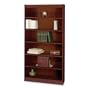 Safco 6-Shelf Square-Edge Veneer Bookcase, Mahogany