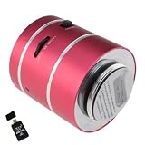Rechargable USB Vibration Speaker (Red) Built in TF card (Micro SD) card slot Plus AGPtek USB 2.0 All-in-one Card Reader