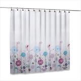 Bathroom Shower Curtain with Flower Design - 12040