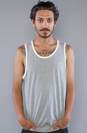 RVCA The Dusty Tank in Royal Fade,Tank Tops for Men