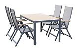 5tlg. Alu Gartenmöbel-Set Gartengarnitur Balkonmöbel-Set GM5 PSW