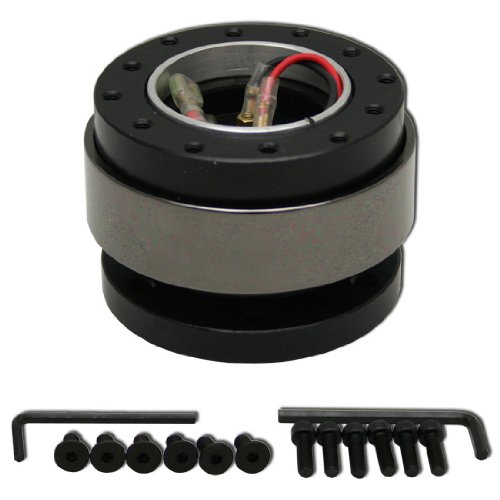 UNIVERSAL QUICK RELEASE STEERING WHEEL HUB ADAPTOR BLACK/GUNMETAL