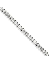 Sterling Silver Diamond X Bracelet