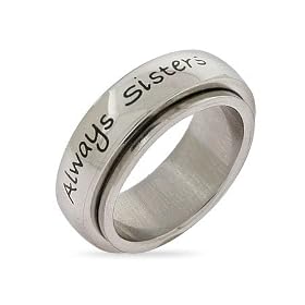 Always Sisters Forever Friends Stainless Steel Ring - 5