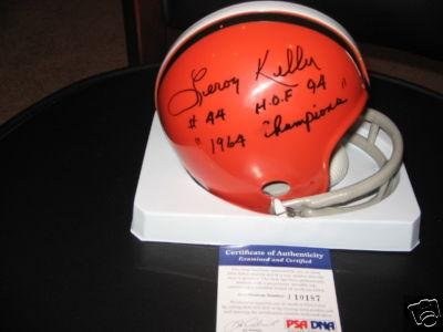 LeRoy Kelly Autographed Mini Helmet - hof Psa dna - Autographed NFL Mini Helmets