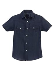Apparel: Gioberti Big Boys Western Pearl Snap Short Sleeve Denim Shirt, Blue, Size 10