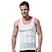 Andux Men's Shaper Slimming Undershirts T-Shirt Elastic Body Sculpting Vest (White, Large)