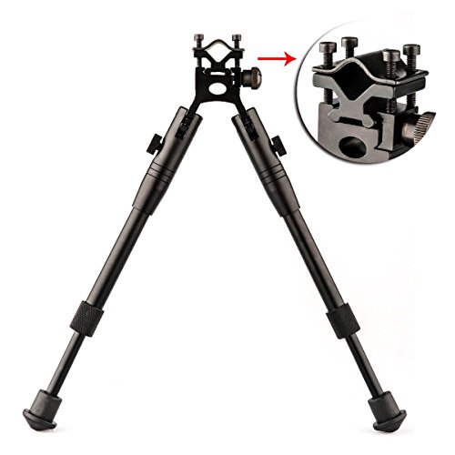 Tworld Tactical Rifle Bipod Universal Adjustable Height P-i-c-a-t-i-n-n-y Rail/swivel Mount Bipod with Rifle Barrel Clamp Accessory Weaver Mount Rail