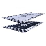 RV Patio Mat: 9x12 Finish Line Checkered Flags Mat