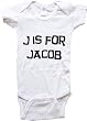 J IS FOR JACOB / Hurry Up - Name-series - White or Blue Onesie / Baby T-shirt