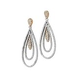 14K Rose and White Gold Diamond Earrings - 1.50 Ct.