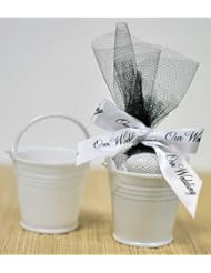 Mini White Plastic Favor Pails or Buckets - Package Of 24