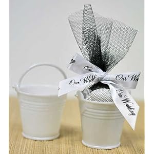 Click to buy Maine Wedding Venues: Mini White Plastic Favor Beach Pails from Amazon!