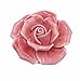 Tecrio 10pcs-Pack Ceramic Vintage Floral Rose Dresser Closet Kitchen Cupboard Deawer Knobs Handle Decor Pulls w/ Screws (Pink)
