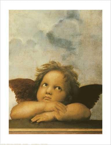 Cherubini (Virgin Mary detail) by Raphael Raffaello Sanzio Poster Print, 11.75x15.75