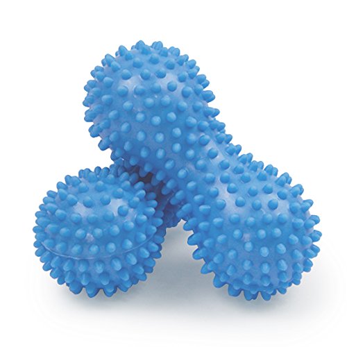 *2 PACK* MSG Peanut Spiky Massage Ball for Feet and Hands Best for Plantar Fasciitis Treatment BONUS EBOOK GUIDE (2 x Blue)