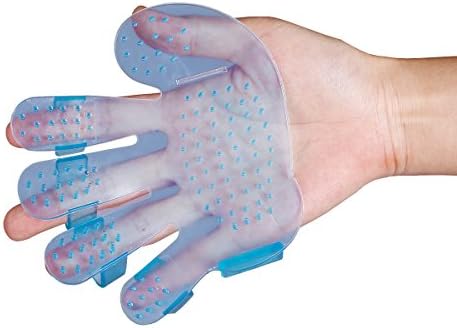 Pet Grooming Hand Brush Mitt, MABEE Shower Massage Cleaning Hand Gloves for Dog, Cat and others (Blue)