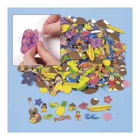 500 Assorted Luau Foam Craft Stickers