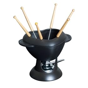 Staub Heart Shaped Fondue, Black Matte by Staub