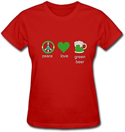 Timo Women's Tees Brazil Peace Symbol Flag Size L Red