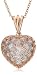 14k Rose Gold Faceted White Quartz Heart-Shaped Pendant w/ Pave-Set Pink Diamonds