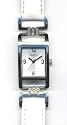 Oasis Ladies Silver Dial White Strap Watch