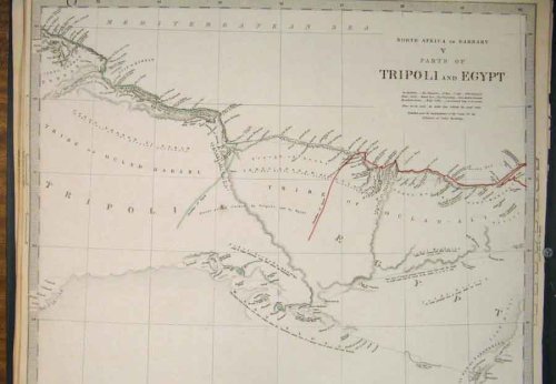 NORTH AFRICA BARBARY TRIPOLI EGYPT MAP MAPS OLD PRINT