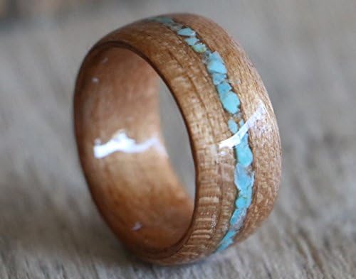 Bentwood Cherry Ring with Crushed Turquoise Inlay