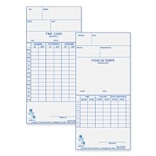 Acroprint 09-9110-000 Time Card for ATR120 Time Recorder, Pack of 250 Time Clock