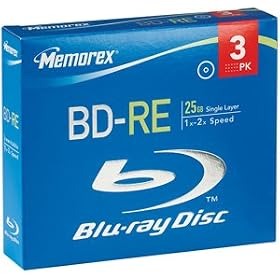 Memorex 32020014026 25GB 2X Rewriteable BD-RE Blu-ray Discs (3pk, Jewel Case)