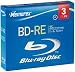 Memorex 32020014026 2X Rewriteable Bd-Re Blu-Ray Discs with Jewel Case (3Pk)