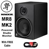 Mackie MR8MK2 High Resolution Active Studio Monitor and XLR Cable New