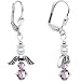 Handmade June Birthstone Angel Silver Plated Earrings MADE WITH SWAROVSKI ELEMENTS