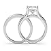 Metal Factory Sz 6 Sterling Silver 2Pcs 925 CZ Cubic Zirconia Engagement Wedding Band Ring Insert Set