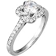 14K White Gold Diamond Engagement Ring - 0.83 Ct.