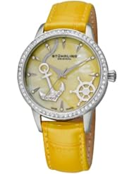 Stuhrling Original Womens 520.1115G95 Vogue Audrey Verona Del Mar Swiss Quartz Swarovski Crystal Mother-Of-Pearl Watch