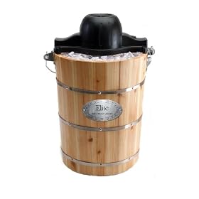 Maxi-Matic Elite Gourmet Old Fashioned Pine Bucket Electric/Manual Ice Cream Maker