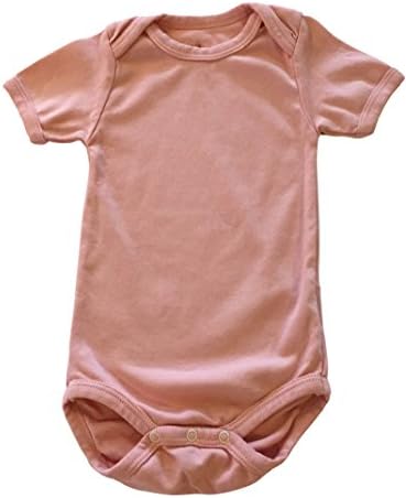 Baby Short-Sleeve Organic Egyptian Cotton Bodysuit - blush (6 Months)