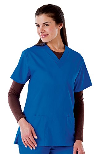Fundamentals by White Swan Women's 2-Pocket V-Neck Solid Scrub Top