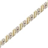 14K Yellow/White Gold 0.05 ct. Diamond Heart Bracelet