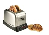 Stainless Steel Toaster defrosts, toasts or reheats and accepts wide