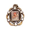Saint George icon - enamelled resined bronze medal with CZ stones (3 cm or 1.2 inches).