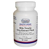 Healthy Aging Nutraceuticals Milk Thistle Org Extract Plus 175 Mg 80% Silymarin With Tumeric & Artichoke Extract 60 Caps (Pack of 2)