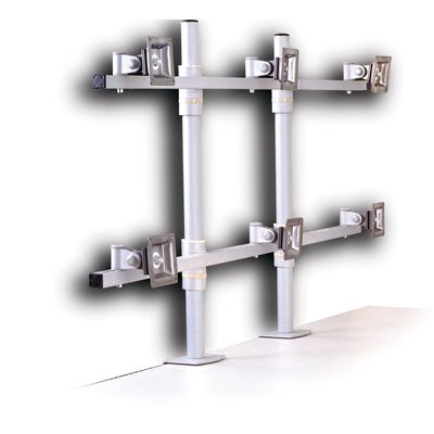 SV16 Tischständer für 6 Monitoren bis je 10 kg Silber