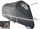 High Quality Motorcycle Cover, Cable and Lock, Flame Emblem