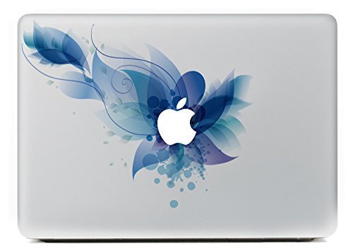 NDADÂ® 2015 New Apple Vinyl Macbook Decal Partial Art Stickers Skin for MacBook Pro 13, and MacBook Air 13.3" Macbook Retina 13.3",Unibody 13 Inch Laptop Fancy Blue Butterfly