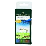 Faber Castell 167105 Lot de 6 feutres � l'encre de Chine PITT artist pen (Couleurs paysage) (Import Allemagne)par Faber-Castell