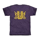 NCAA Western Illinois Leathernecks Crossed Sticks Tri-Blend T-Shirt - Purple
